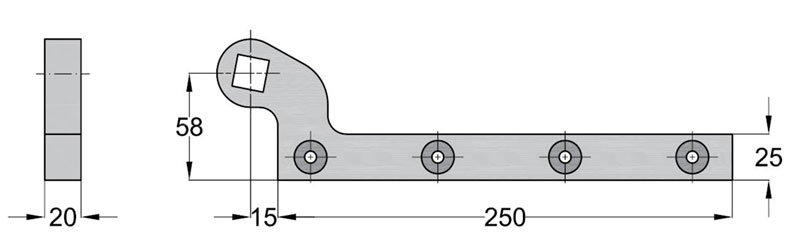 1 pièce fer galvanisé 150 mm 432730.0 HSI Ferme-porte pour portes jusquà 80 kg 